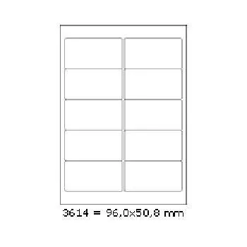 Samolepiace etikety 96 x 50,8 mm, 10 etikiet, A4, 100 listov