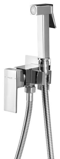 AQUALINE - Podomietková bidetová batéria so Stop sprškou, hadica 1,2m, hranatá, chróm SK301