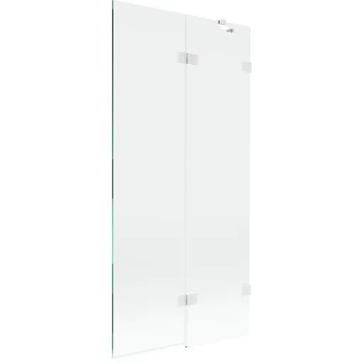 MEXEN/S - Lunar vaňová zástena 2-krídlová pravá 90 x 150, transparent, biela 897-090-100-20-00-P