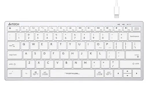 A4tech Klávesnica FX51, kancelárska klávesnica, membránová, bezdrôtová, CZ/SK, Biela