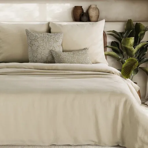 ArtFir Obliečky na dvojlôžko LINEN | krémová 160 x 200 cm