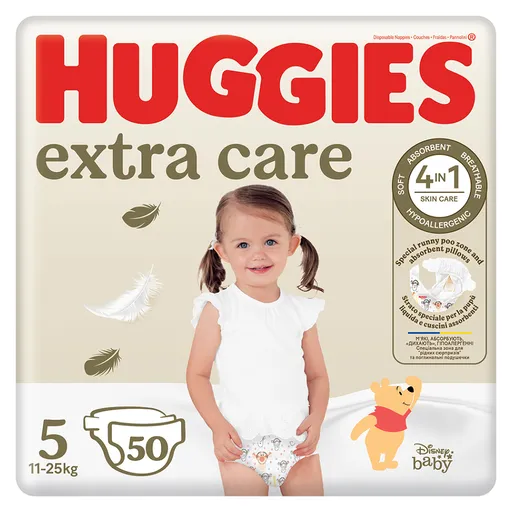 HUGGIES Detské plienky Extra Care 5 veľkosť 11-25 kg 50 kusov