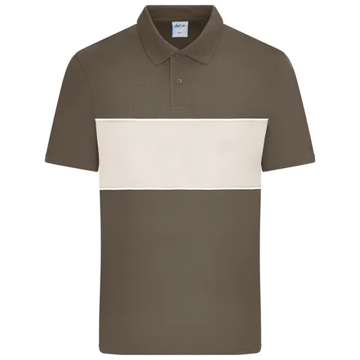 James & Nicholson (Daiber) Polokošeľa s kontrastným pásikom 8050 - Muddy brown / pieskovcová | 2XL