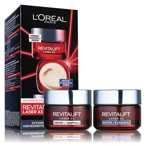 L´ORÉAL Paris Revitalift Laser X3 Duopack Denný krém + nočný krém 2 x 50 ml