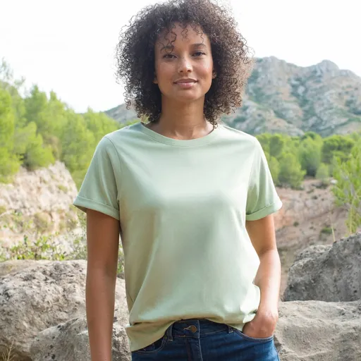 Jednofarebné džersejové tričko s okrúhlym výstrihom