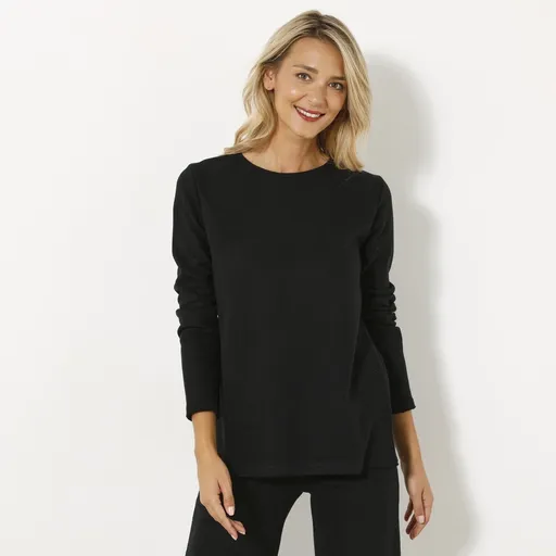 Tričko z česaného úpletu s okrúhlym výstrihom