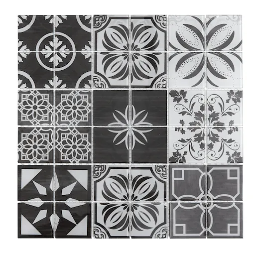 Sklenená mozaika Premium Mosaic černobílá 30x30 cm lesk PATCHWORK300