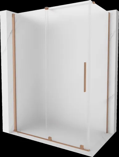 MEXEN/S - Velár sprchovací kút, posuvné dvere 150 x 80, dekor, meď kartáčovaná 871-150-080-31-65