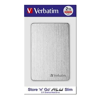 Verbatim externý pevný disk, Store, n, Go ALU Slim, 2.5", USB 3.0, 2TB, 53666, striebra