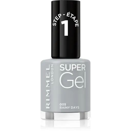 Rimmel Super Gel gélový lak na nechty bez použitia UV/LED lampy odtieň 005 Rainy Days 12 ml