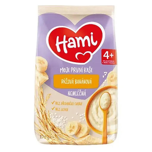 HAMI Nemliečna kaša ryžová banánová 4m+ 170 g