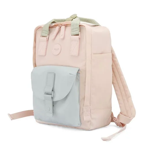 Ružovo-svetlomodrý vodeodolný mestský ruksak so zipsom - Himawari