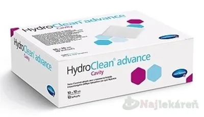 HydroClean advance Cavity vankúšik na rany štvorec 10 x 10 cm 10 ks