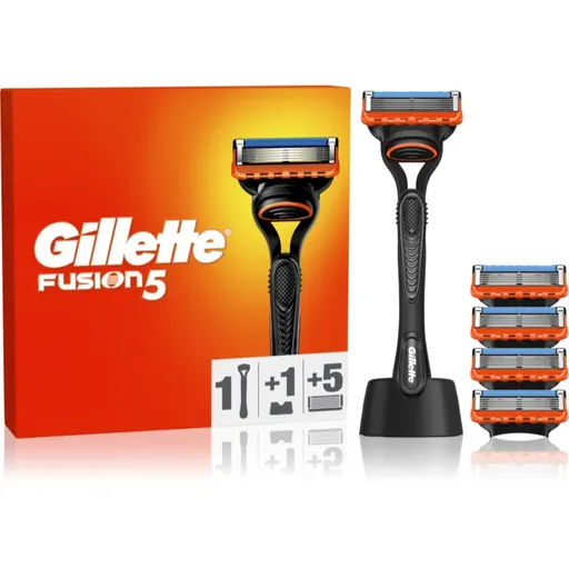 Gillette Fusion5 holiaci strojček so stojančekom + náhradné hlavice 5 ks