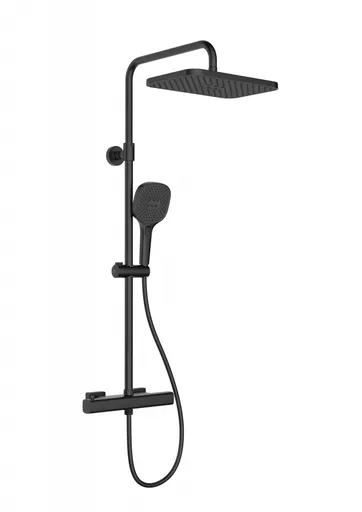 KFA - Dažďová hlavica Malaga s termostatickou sprchou, nástenná, čierna 5756-910-81