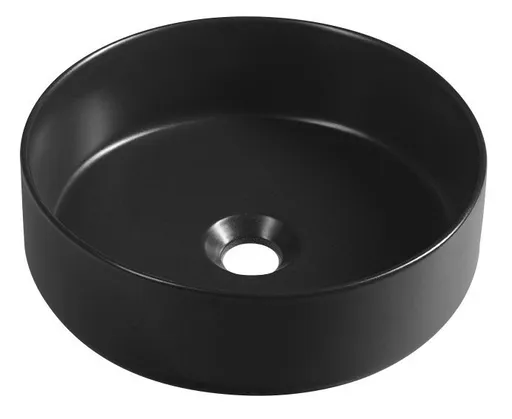 ISVEA - INFINITY ROUND keramické umývadlo na dosku, priemer 36cm, čierna mat 10NF65036-2N