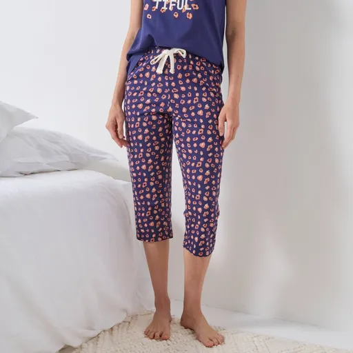 Pyžamové 3/4 nohavice s potlačou na nohavici