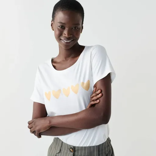 Tričko s potlačou zlatých srdiečok