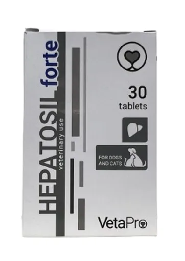 VetaPro Hepatosil forte tablety pre psy a mačky pre podporu správnej funkcie pečene 30tbl