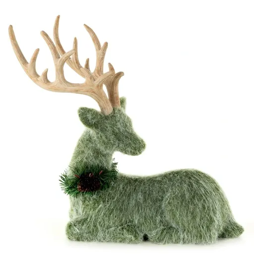 ArtFir Vianočná dekorácia JELEŇ 162 | zelená 30 x 12 x 40 cm