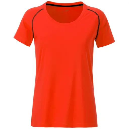 James & Nicholson (Daiber) Dámske funkčné tričko JN495 - Jasnooranžová / čierna | XL