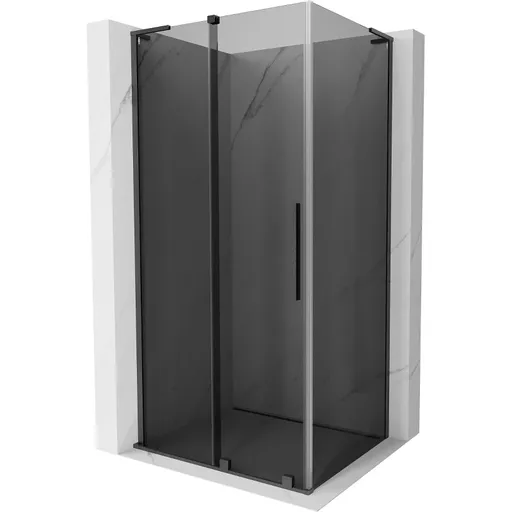 MEXEN/S - Velar L sprchovací kút, posuvné dvere 120 x 90, grafit, grafit kartáčovaná 871-120-090-43-66