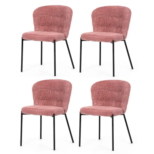 Sada jedálenských stoličiek Bouclé CT-W1077 PINK2,4 ks