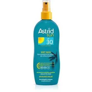 ASTRID SUN WET SKIN Transparentný sprej na opaľovanie OF30 150 ml (8592297004028)