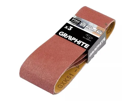 Plátno brúsne nekonečný pás 75x533mm P150 GRAPHITE 58T371 3ks