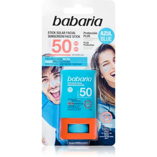 Babaria Blue Face Sun Stick ochranná hydratačná tyčinka na tvár a citlivé miesta SPF 50 20 ml