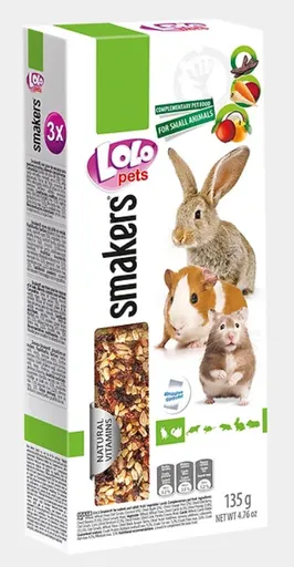 LOLO SMAKERS 3v1 klasy ovoce zelenina carob pro hlodavce 135 g