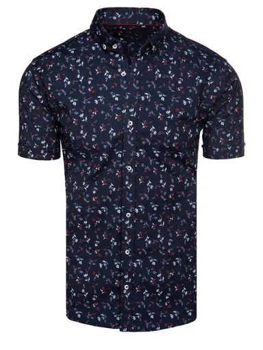 Pánska košeľa s krátkym rukávom tmavomodrá Dstreet KX1043