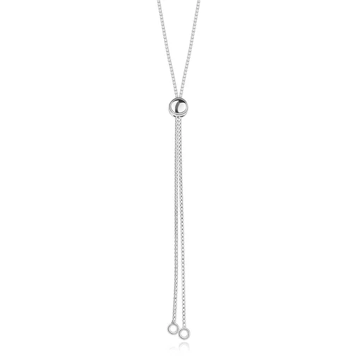 Náhrdelník v striebre 925 - plný kruh s dvoma kratšími retiazkami