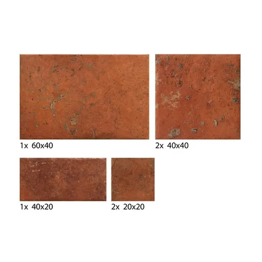 Dlažba Cir Cotto de Campiano rosso siena v dekore modulare 39 s rozmermi 40x60, 40x40, 20x40, 20x20 cm mat 1080849