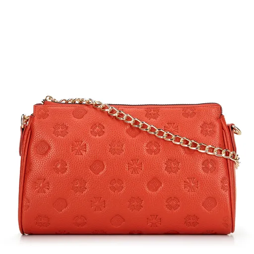 Kožená crossbody kabelka s razením zlatá 99-4E-307-G