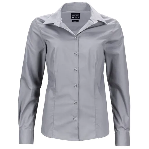 James & Nicholson (Daiber) Dámska košeľa s dlhým rukávom JN641 - Oceľová | XS