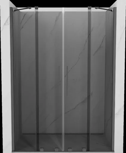 MEXEN/S - Velar Duo posuvné sprchové dvere 160, grafit, grafit metal 871-160-000-42-95