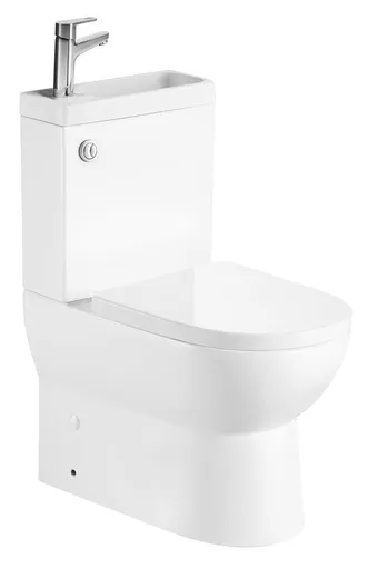 AQUALINE - JALTA HYGIE WC kombi s umývadlom, Rimless, spodný/zadný odpad, biela PB103H