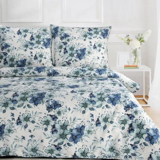 ArtFir Obliečky na dvojlôžko SPRING 54 | modrá/biela 220 x 200 cm