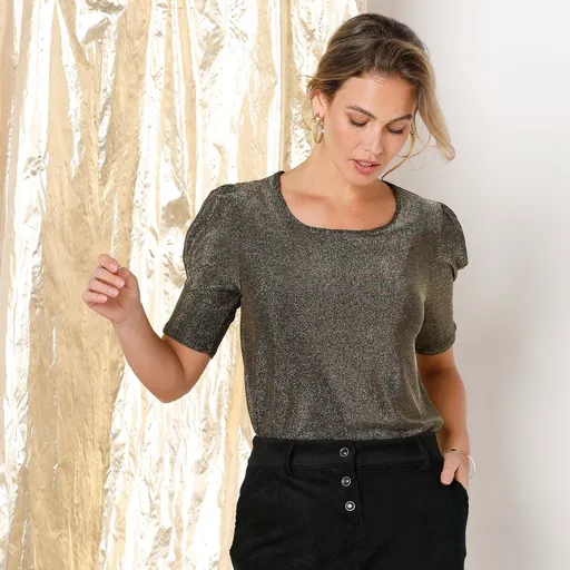 Tričko z metalického úpletu s prestrihom na chrbte