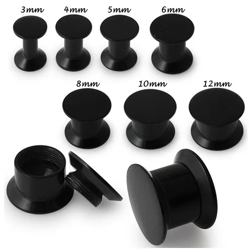 Plug do ucha s čiernym povrchom - Hrúbka: 10 mm