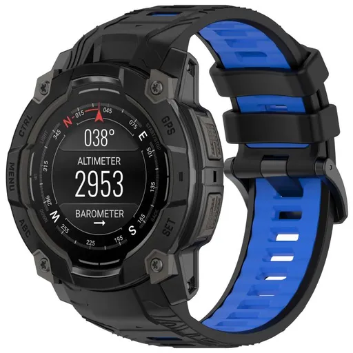 SPORTY Vymeniteľný silikónový remienok Garmin Instinct 3 45mm BLACK BLUE
