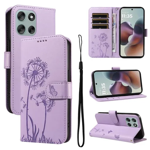 ART DANDELION Peňaženkové puzdro pre Motorola Moto G56 5G fialové