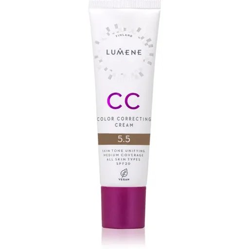 Lumene CC Color Correcting Cream CC krém pre jednotný tón pleti SPF 20 odtieň 5.5 (Cool) 30 ml