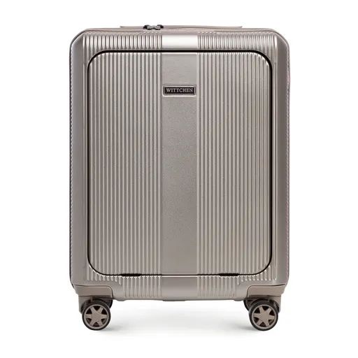 Kabínový kufor vyrobený z polykarbonátu s 15” vreckom na notebook, champagne 56-3P-900-87