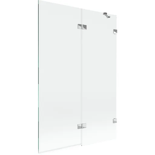 MEXEN/S - Lunar vaňová zástena 2-krídlová pravá 120 x 150, transparent, chróm 897-120-100-01-00-P
