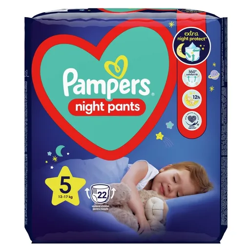 PAMPERS Pants Night 5 Nohavičkové plienky 12 - 17 kg 22 ks