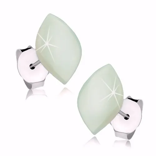 Náušnice zo striebra 925, perleťové zrnko s jemným zelenkavým nádychom