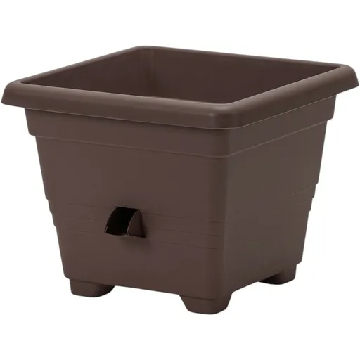 Samozavlažovací kvetináč BERGAMOT, čokoláda, Plastia, 30 x 30 cm