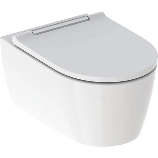 Geberit ONE - Závěsné WC se sedátkem softclose, TurboFlush, KeraTect, bílá/chrom 500.202.01.1